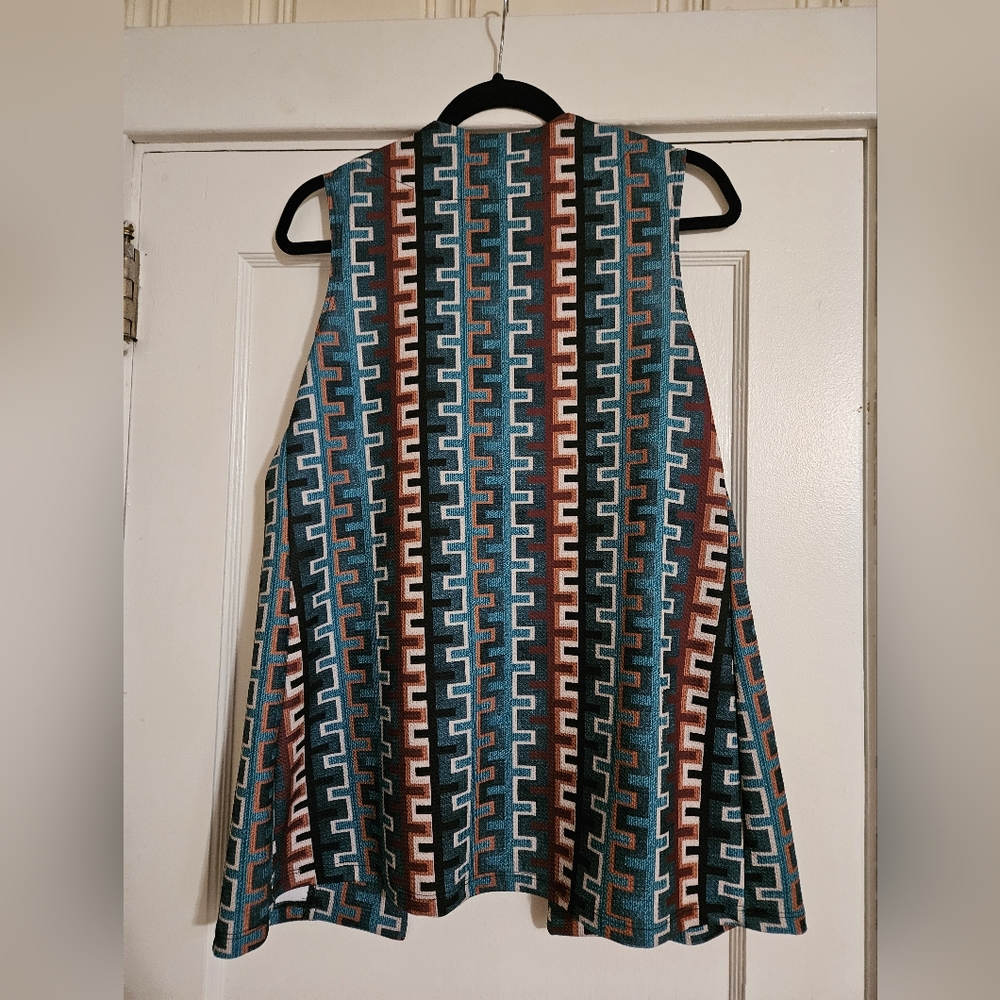 Open Front Zig Zag Tunic Vest Size Xsmall - Picture 4 of 5